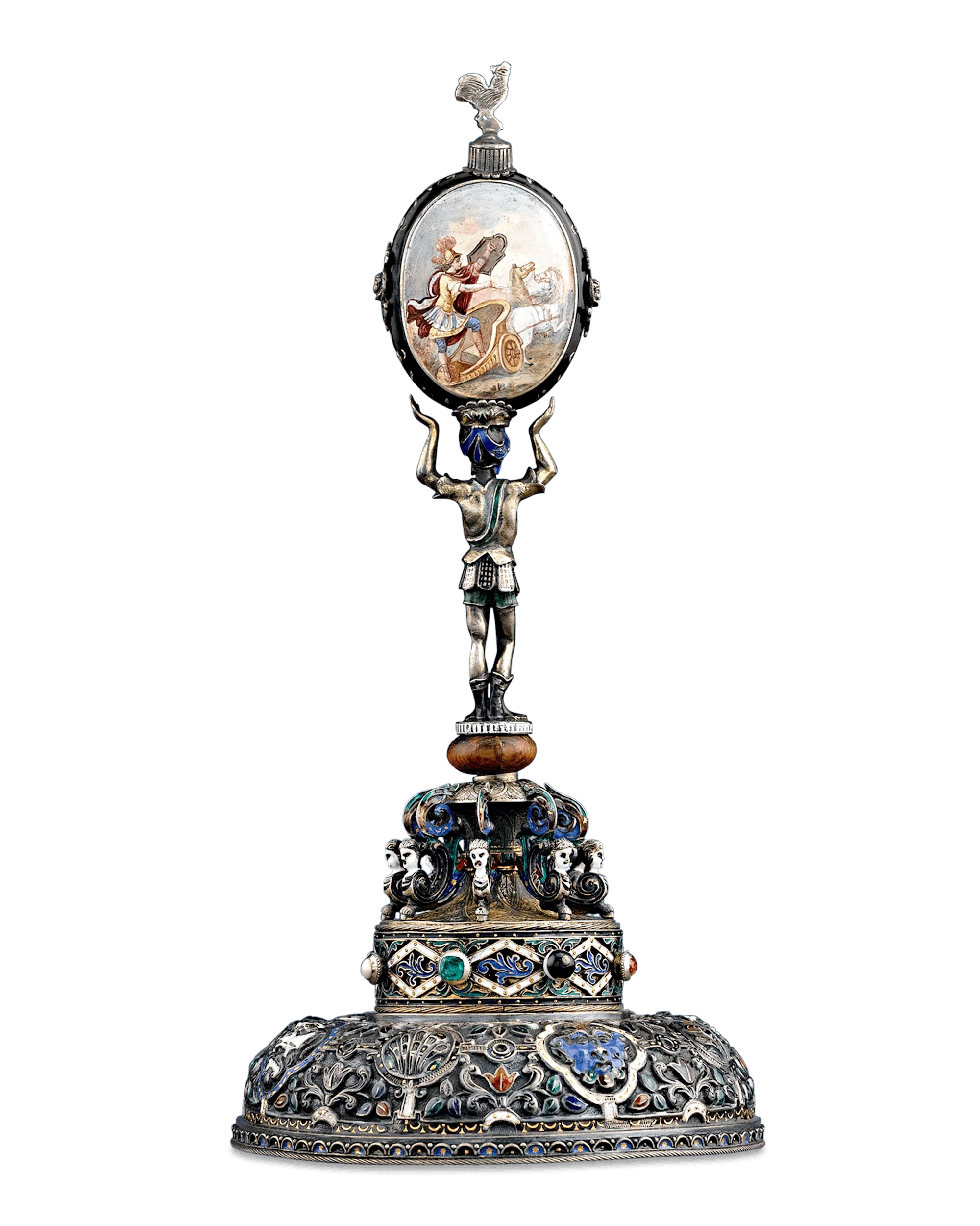 Viennese Enamel Soldier Clock - Image 5