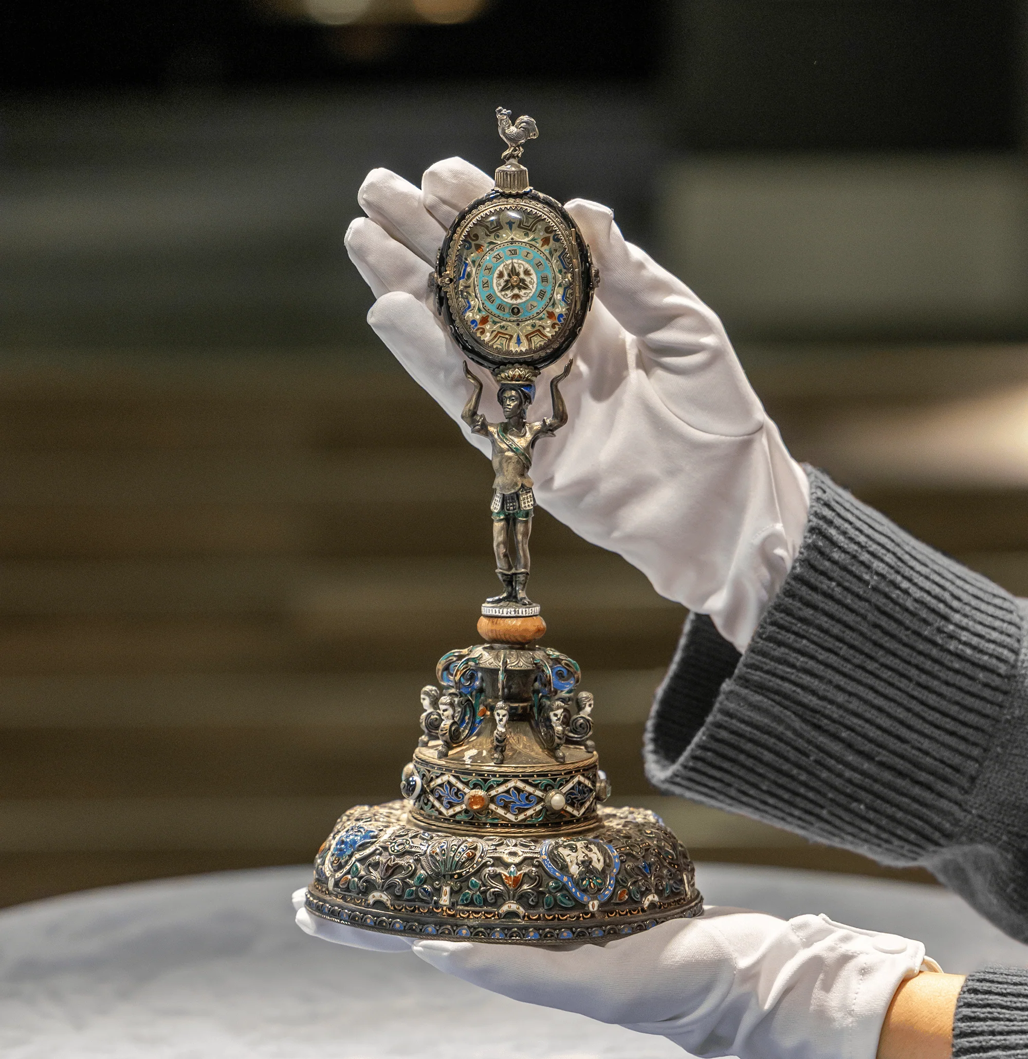 Viennese Enamel Soldier Clock - Image 8