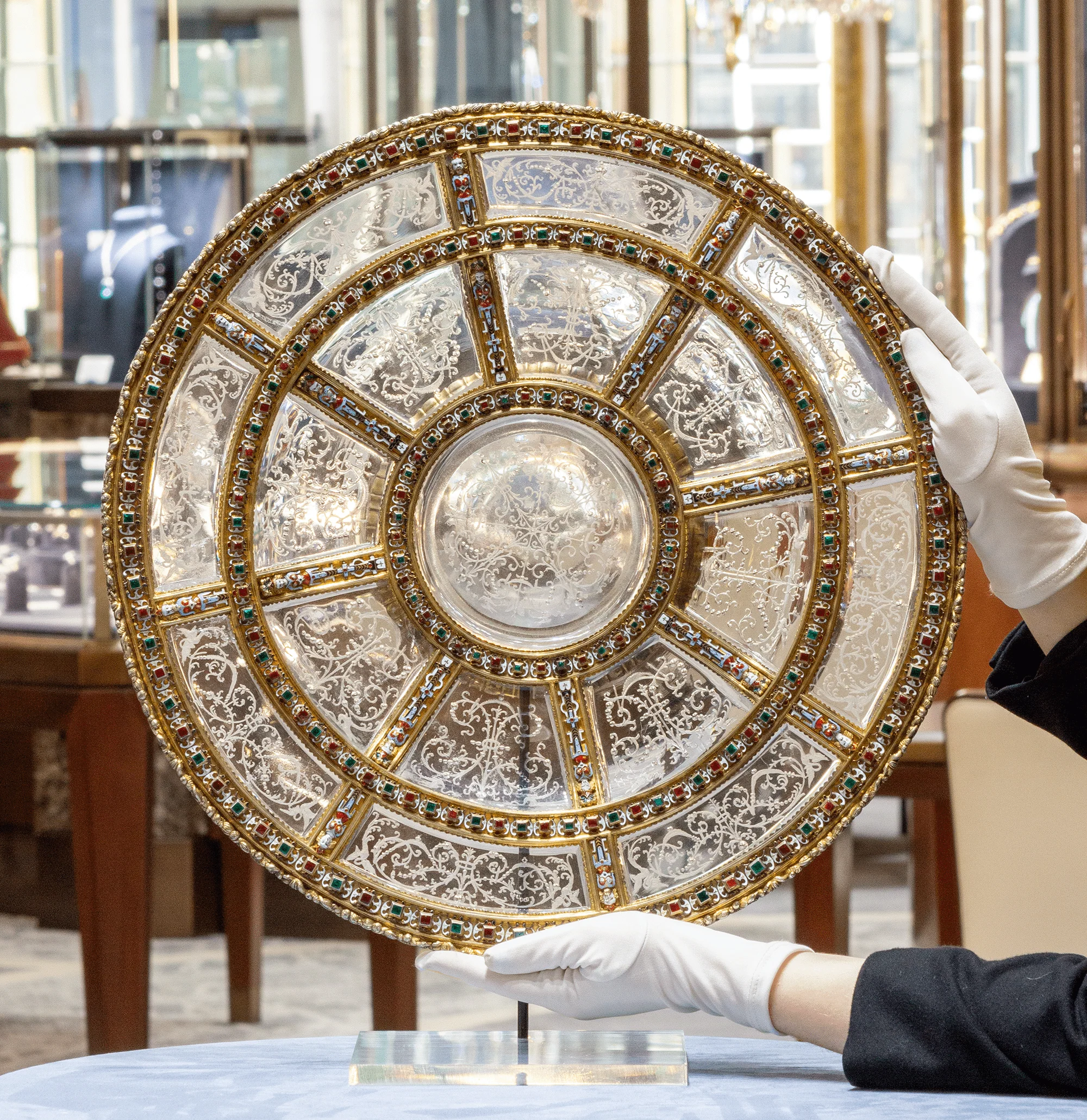 Viennese Silver Gilt Rock Crystal Charger - Image 5