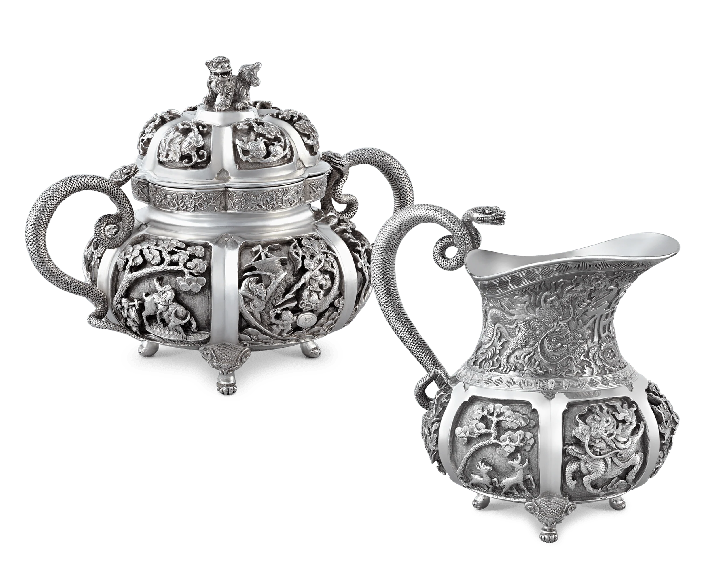 Vietnamese Silver Tea Set - Image 4