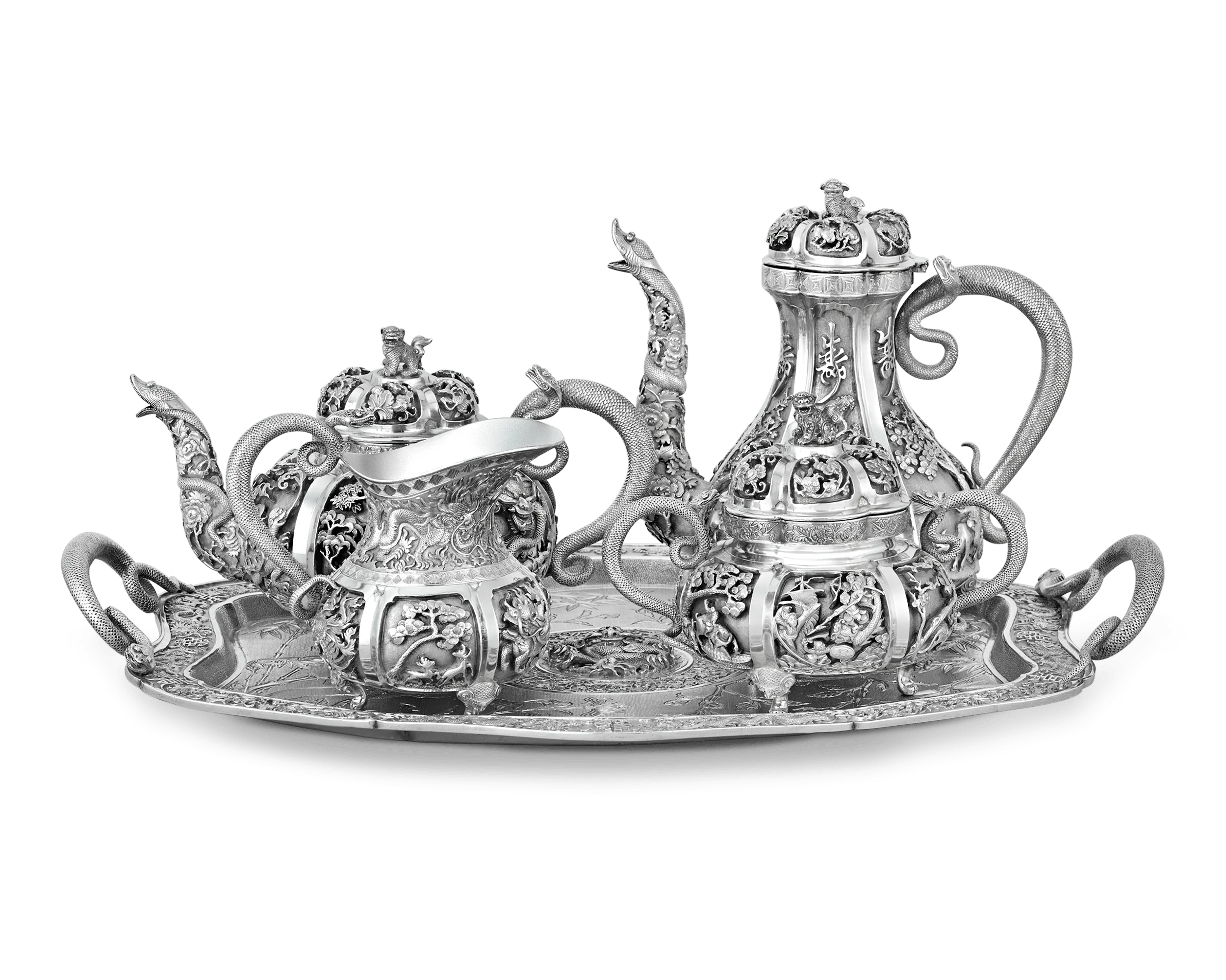 Vietnamese Silver Tea Set - Image 8