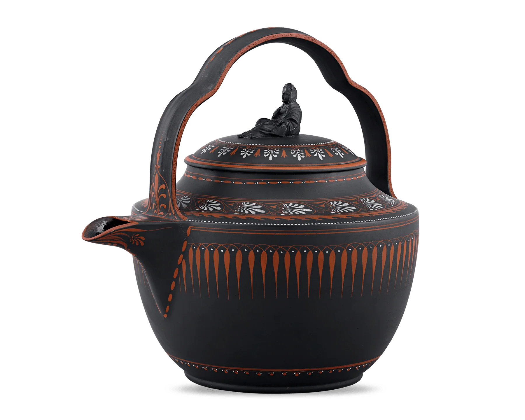 Wedgwood Black Basalt and Encaustic Enamel Rum Kettle
