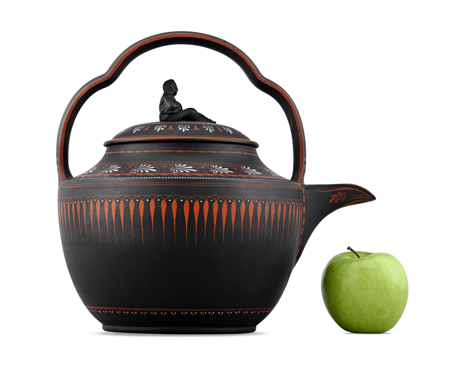 Wedgwood Black Basalt and Encaustic Enamel Rum Kettle - Image 4