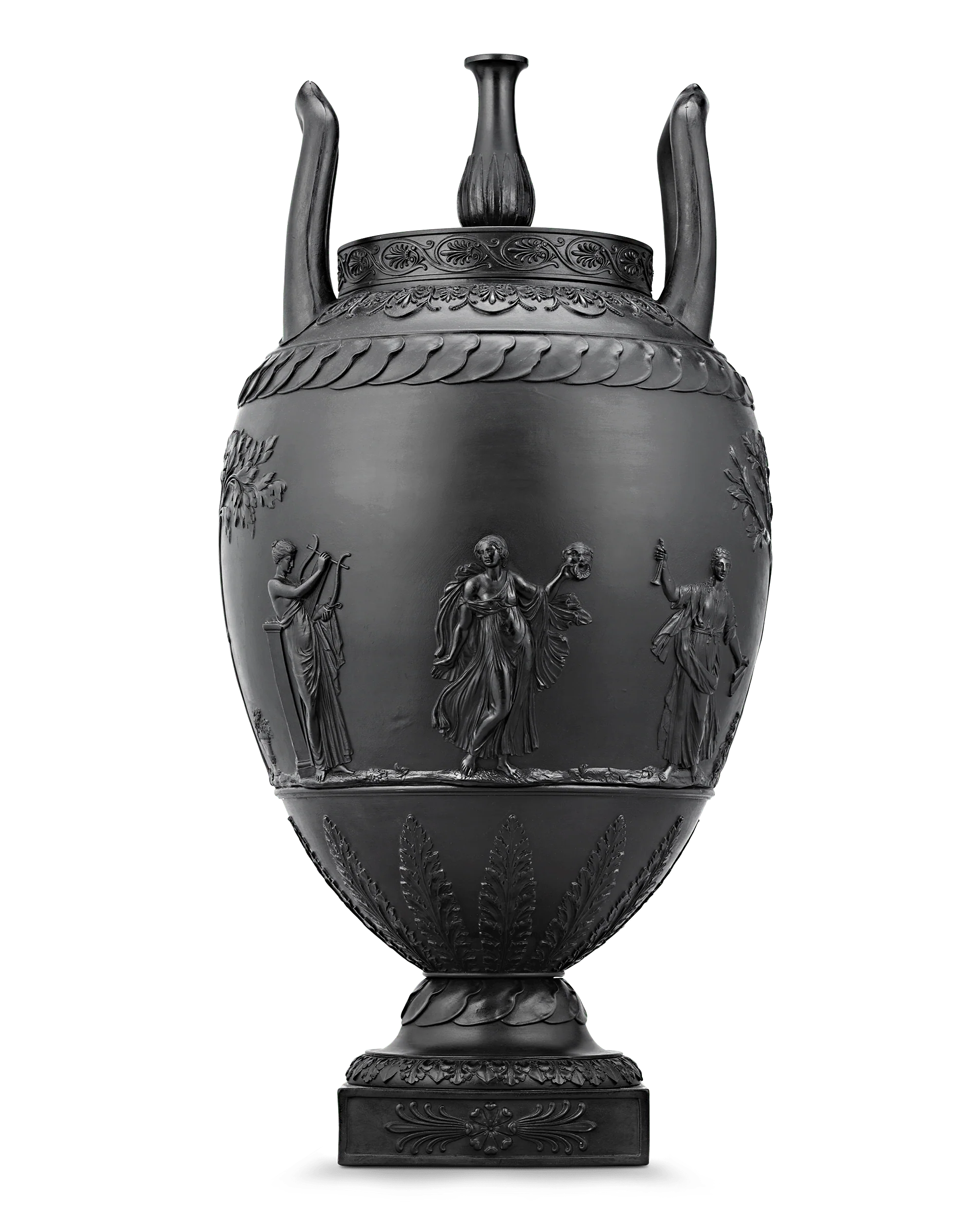 Wedgwood Black Basalt Two-Handled Vase
