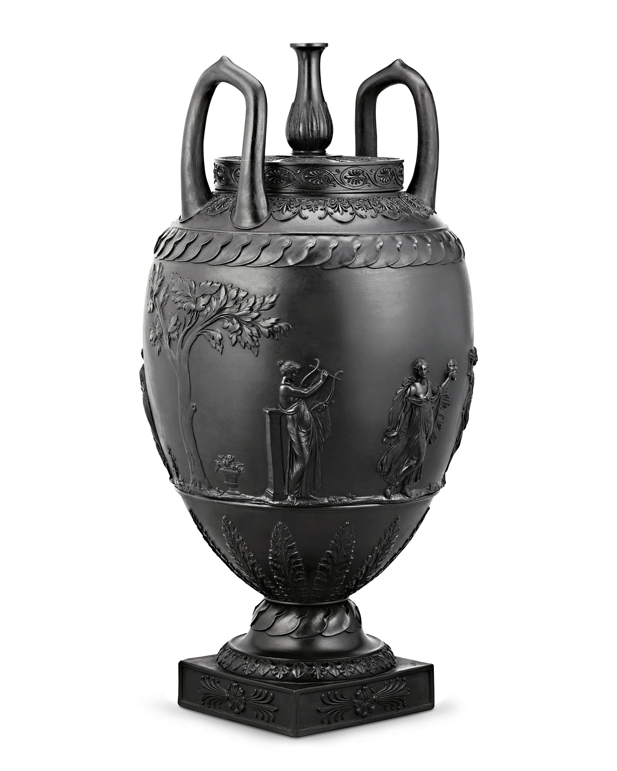 Wedgwood Black Basalt Two-Handled Vase - Image 2