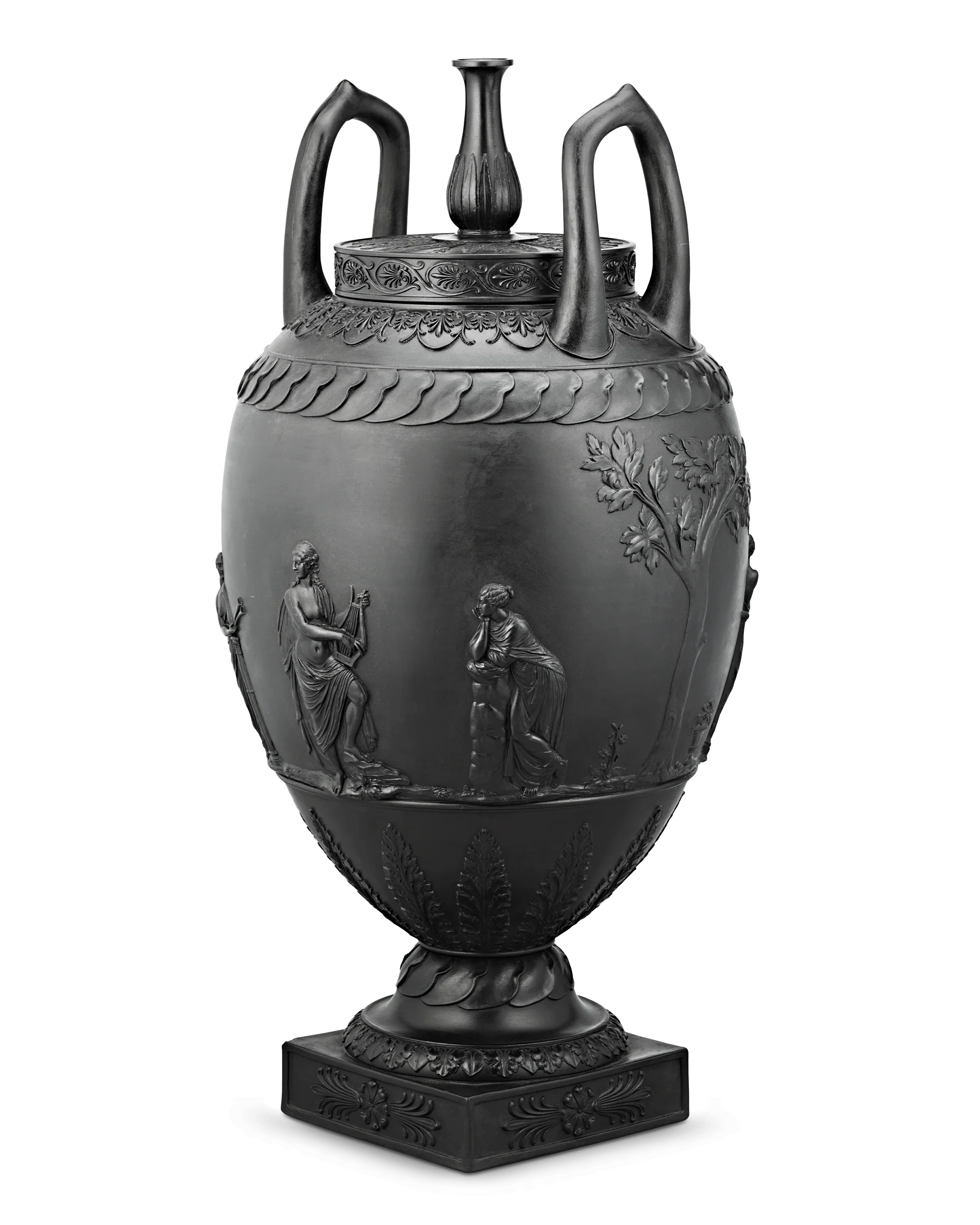 Wedgwood Black Basalt Two-Handled Vase - Image 3