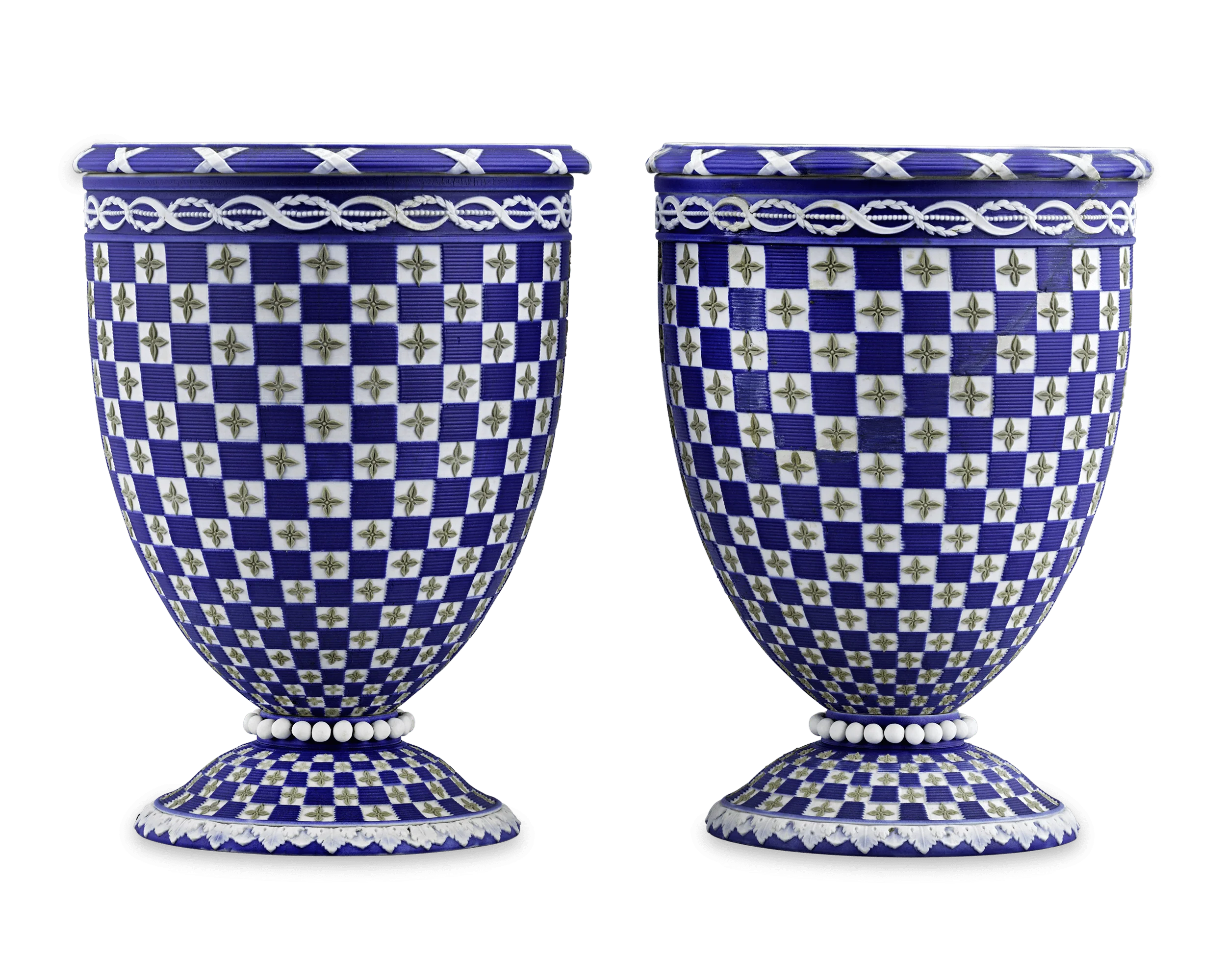 Wedgwood Tricolor Diceware Bough Pots