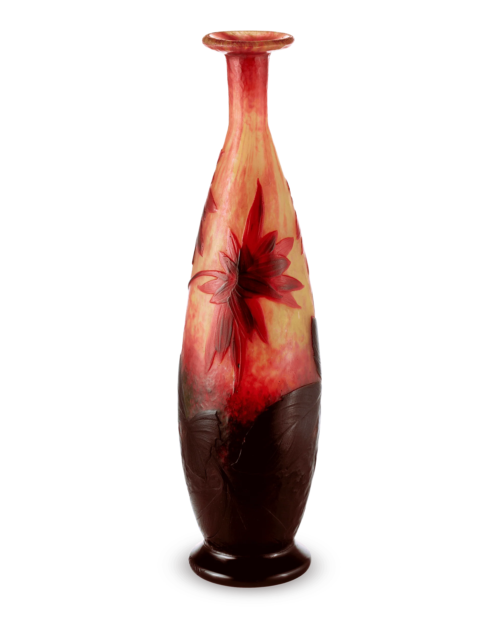 Wheel Carved Cameo Glass Vase by Daum Nancy - Image 2