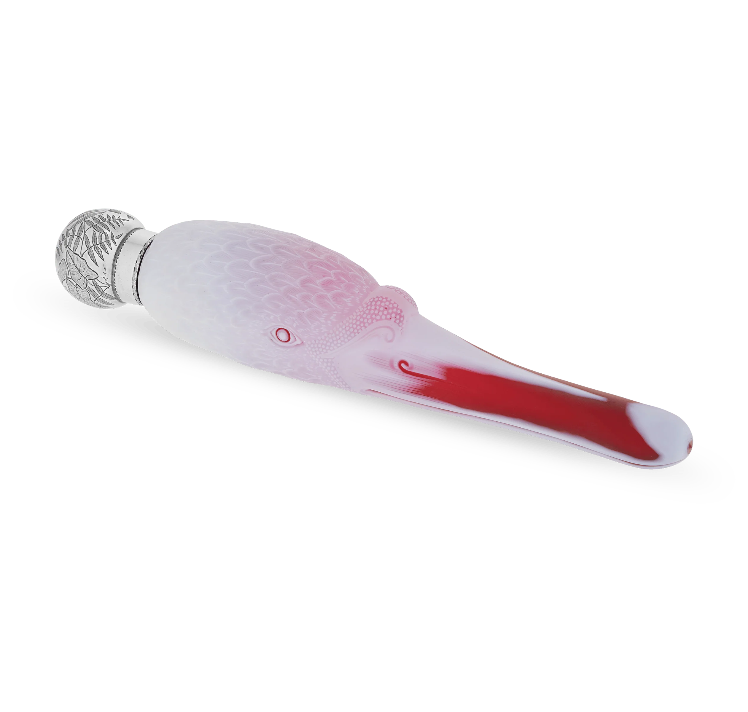 White and Pink Glass Swan Perfume Bottle by Thomas Webb & Sons - Image 2