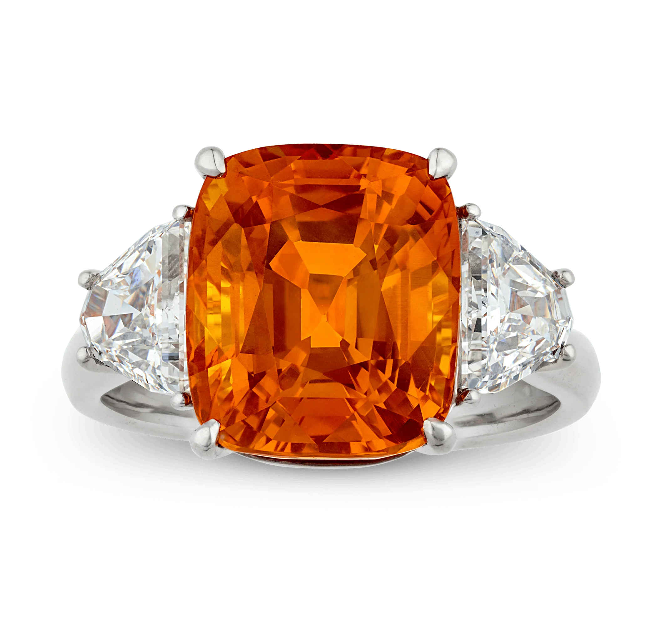 Yellowish Orange Sapphire Ring, 10.00 Carats