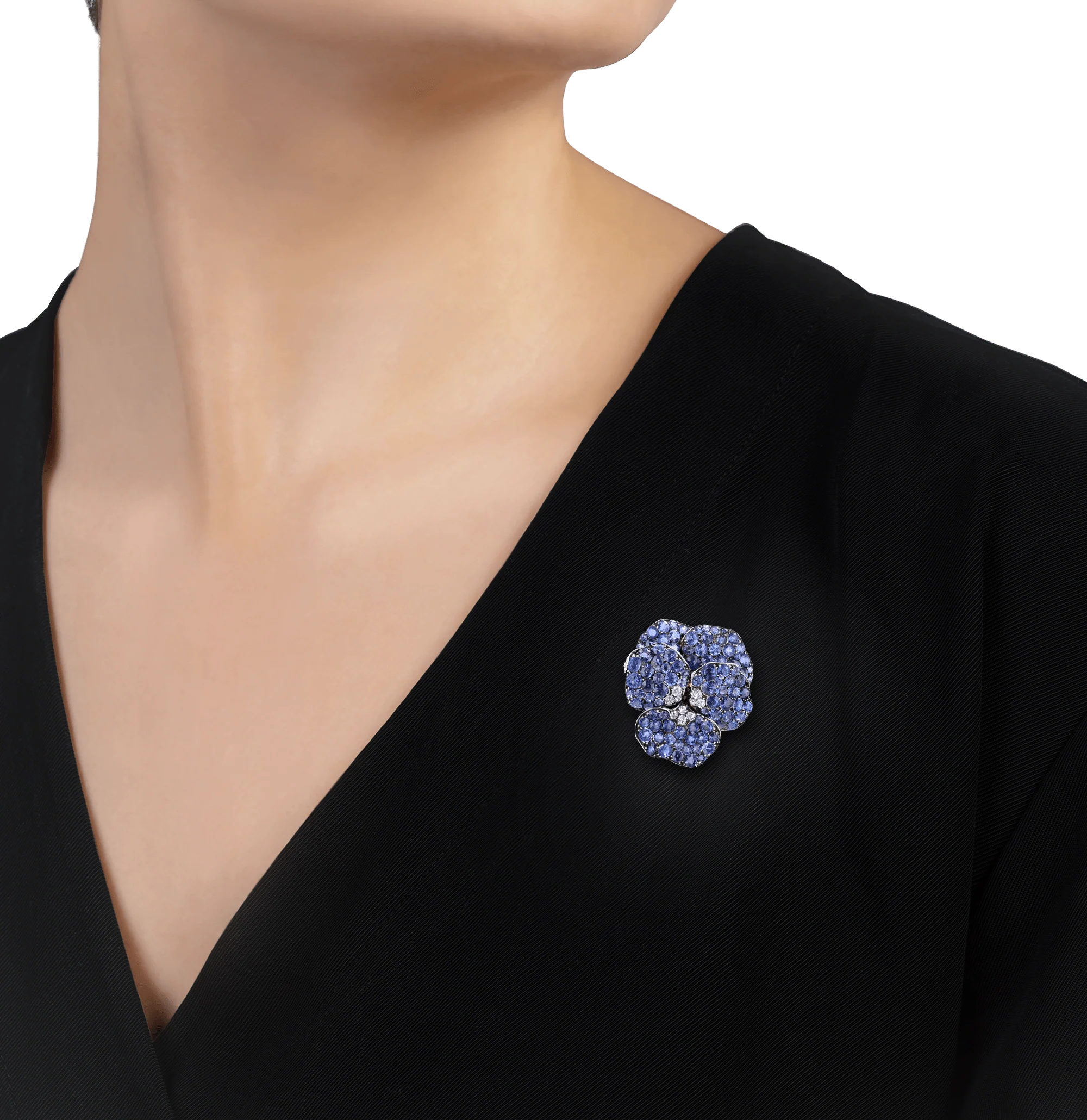 Yogo Sapphire Pansy Pin, 15.00 Carats - Image 2