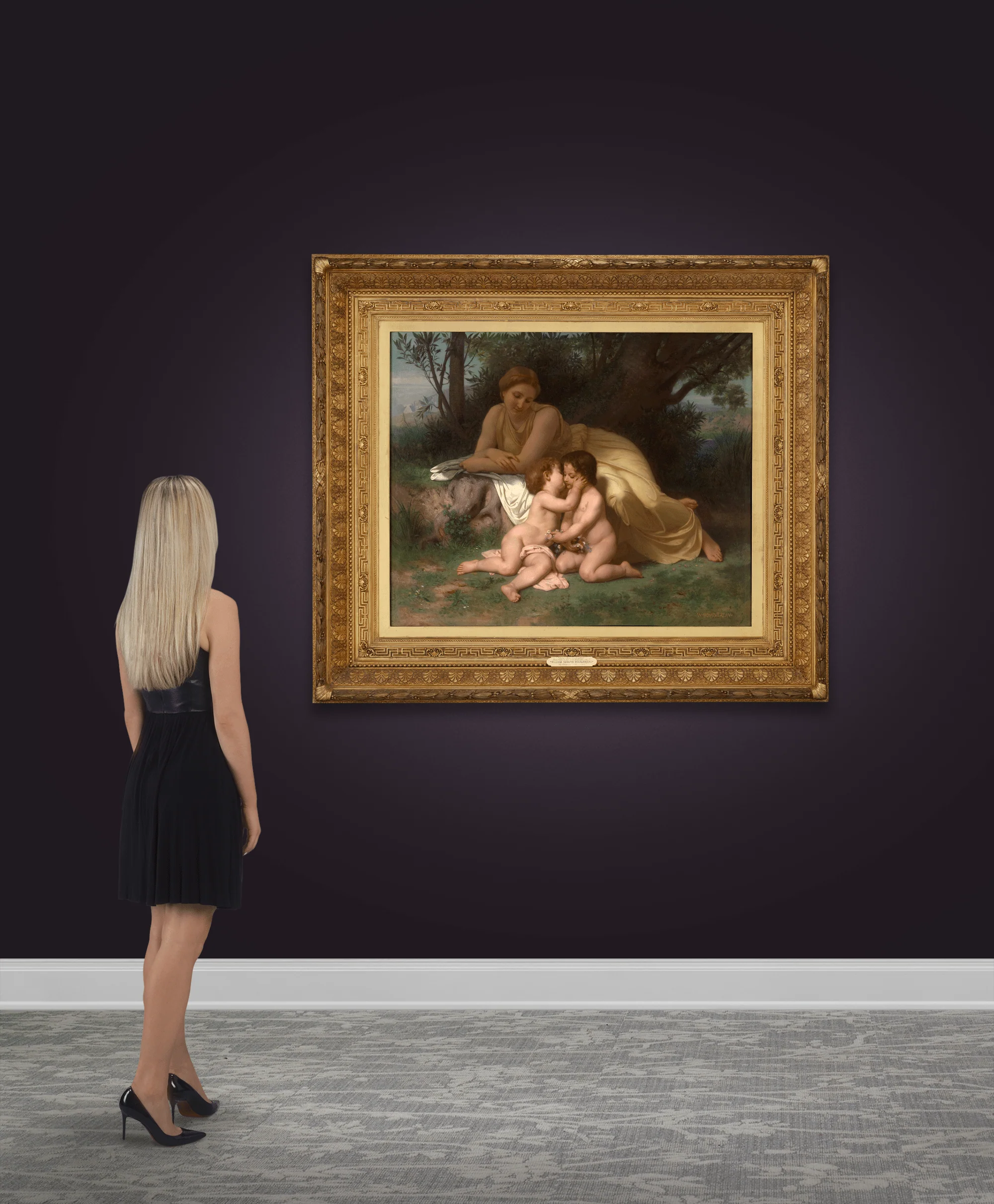 Young Mother Contemplating Two Embracing Children by William-Adolphe Bouguereau - Image 5