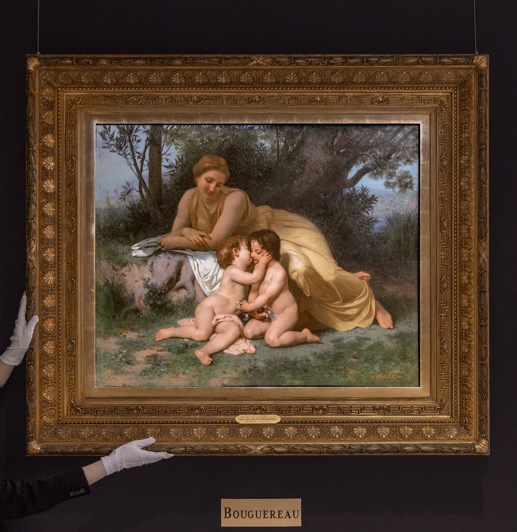 Young Mother Contemplating Two Embracing Children by William-Adolphe Bouguereau - Image 6